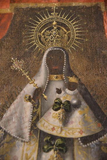 Oil painting of the Black Madonna in the church Iglesia de San Martín, Trujillo, Provinz Cáceres,
