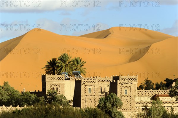 Morocco, Erg Chebbi desert, dunes, Kasbah Hotel, Africa