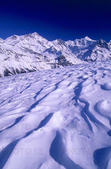 Mountains Weisshorn, 4505 m, Schalihorn, Zinalrothorn, 4221 m, Beso, Trifthorn, Ober Gabelhorn,