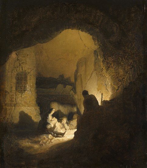 Travellers Resting (The Rest on the Flight into Egypt?), Painting by Rembrandt van Rijn (1606)