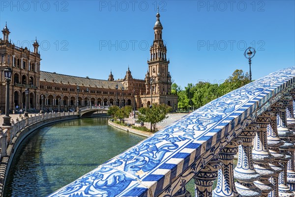 Detail of Plaza de Espana in Seville Spain