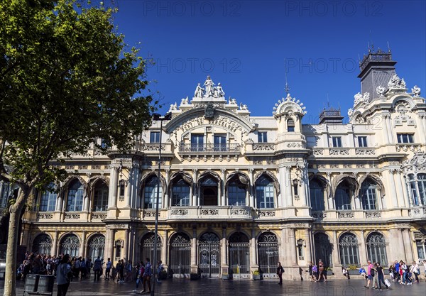 Port vell landmark catalan building in barcelona port area in spain