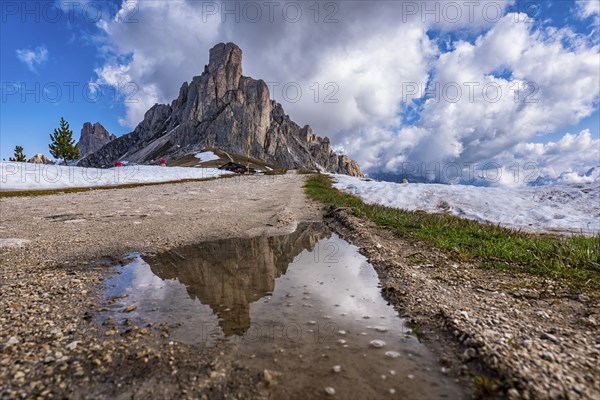 Mount Regusela on Giau Pass in the dolomites