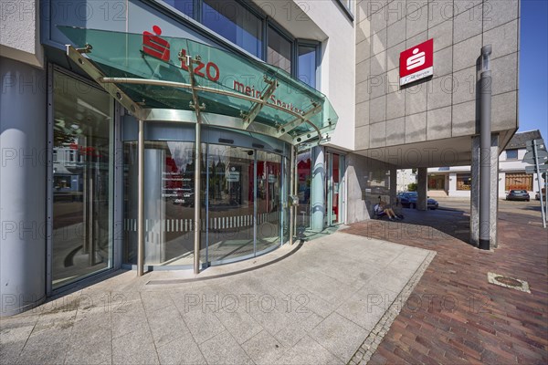 Entrance to Landessparkasse zu Oldenburg, Varel branch, Friesland district, Lower Saxony, Germany,