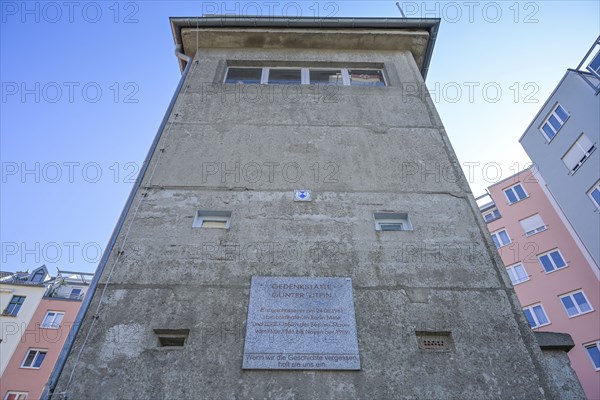 Günter Litfin Memorial, old GDR watchtower at the former Berlin Wall, Kieler Straße, Mitte, Berlin,