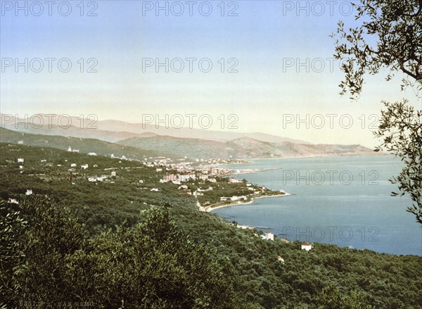 Ospedaletti, San Remo, Riviera, Italy, c. 1895, Historic, digitally restored reproduction from a