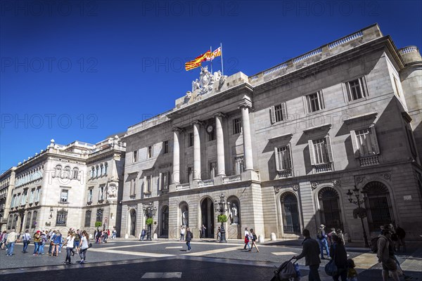 Generalitat Palace building of the Catalan government at Plaza de Sant Jaume barcelona spain