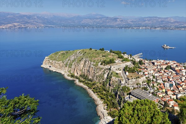 Acronafplia in the bay of Nafplio, Greece, Europe