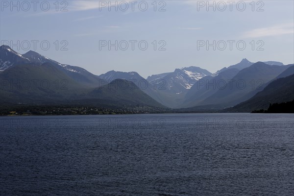 View over the Isfjorden, a fjord in Norway