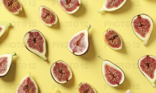 Figs on a pale yellow background AI generated