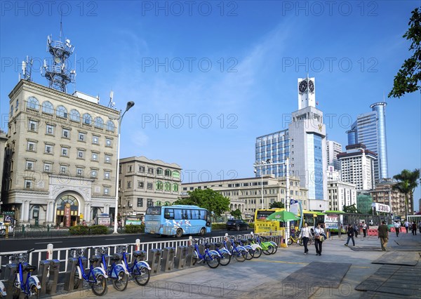 Riverside promenade street in central xiamen city in china