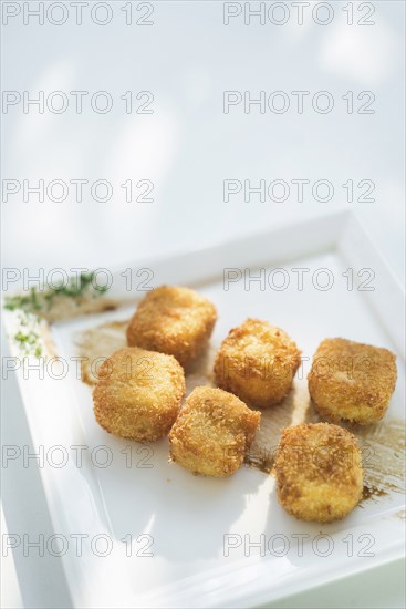 Croquetas spanish tapa fried breaded potato and ham croquetes