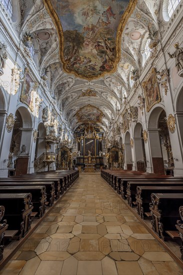 Interior of the Church of St Emmeram in Regensburg, Bavaria, Germany, Europe