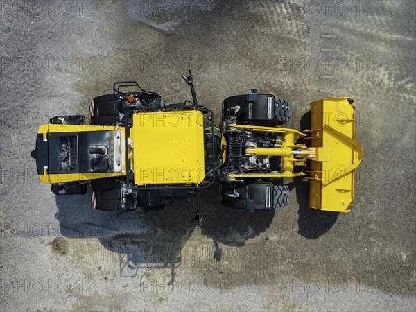 Top view of a bulldozer