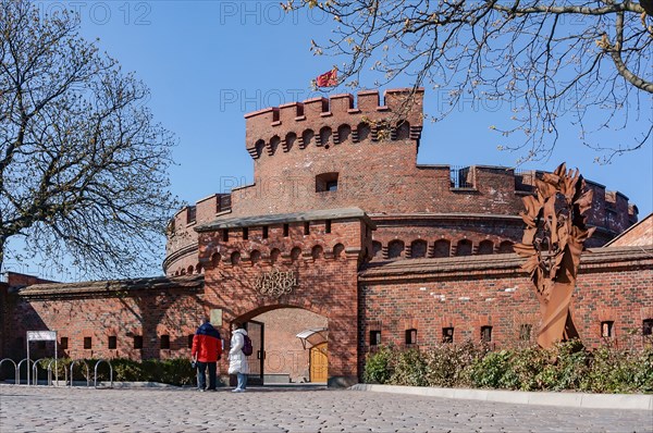 Kaliningrad, Russia, 2019, April 13: Kaliningrad regional amber museum. Don Tower. Rossgarten gate,