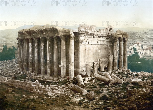 Der Jupitertempel, Baalbek, Heiliges Land, Libanon, ca. 1890, Historic, digitally restored