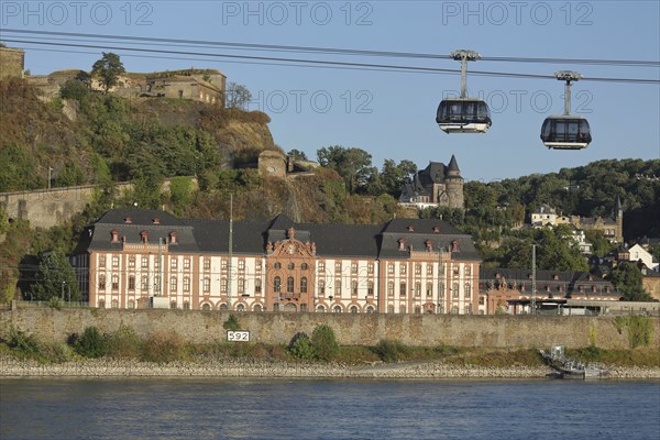 Dicasterial building on the banks of the Rhine with cable car and gondolas to UNESCO