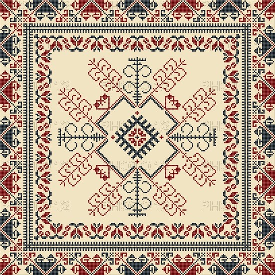 Traditional Latvian embroidery seamless pattern, vector illustration