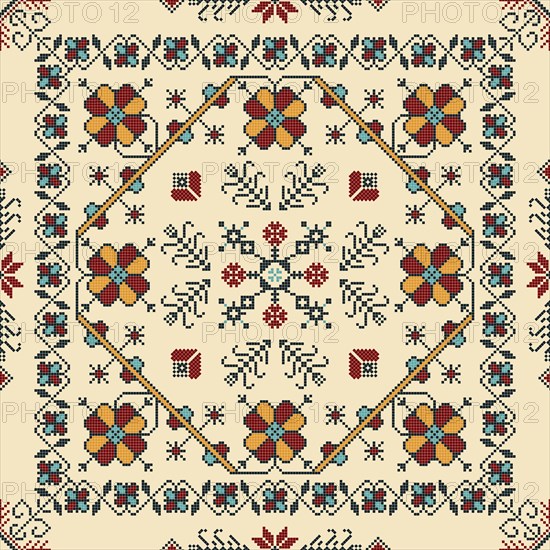 Traditional Latvian embroidery seamless pattern, vector illustration