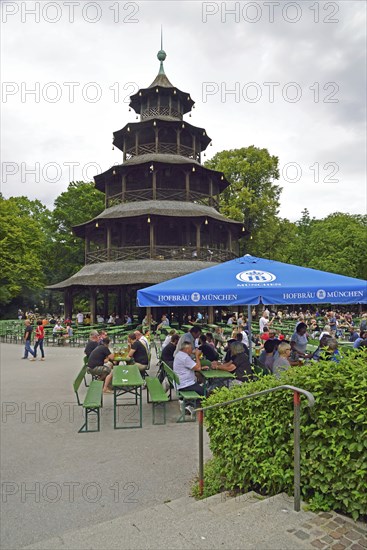 Europe, Germany, Bavaria, Munich, English Garden, City Park between Lehel and Schwabing, view of