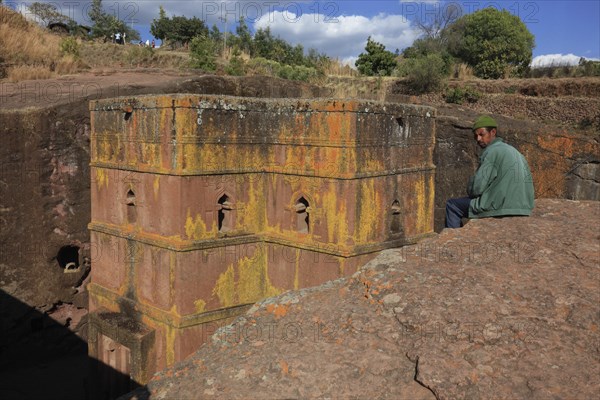 Rock churches in Lalibela, the rock church of St George, Bete Kiddus Georiys, Bete Ghiorgis Church,