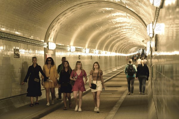 Europe, Germany, Hamburg, City, Harbour, Old Elbe Tunnel under the Elbe, restored east tunnel,