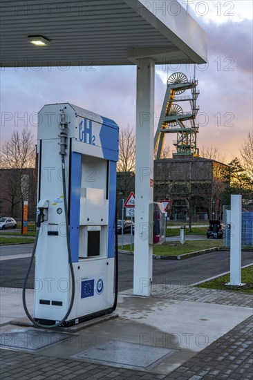 Hydrogen filling station, at the Hertern hydrogen competence centre, h2Herten, on the site of the