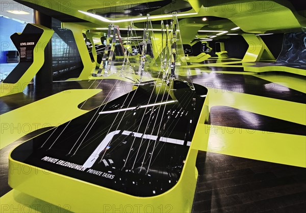 Futuristic exhibition Level Green with three-dimensional network, Autostadt, Wolfsburg, Lower