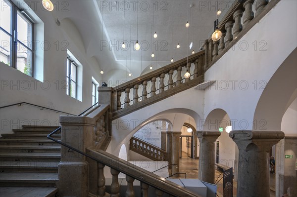 Staircase in the Künstlerhaus built in 1910, cultural institution of the City of Nuremberg,