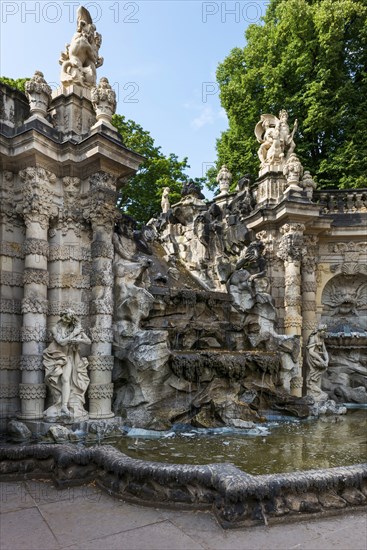 Nymph Fountain in the Zwinger, park, park complex, architecture, attraction, famous, historical,