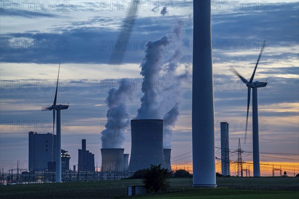 Lignite-fired power plant, RWE Power AG Niederaußem power plant, wind power plants, 2 units were
