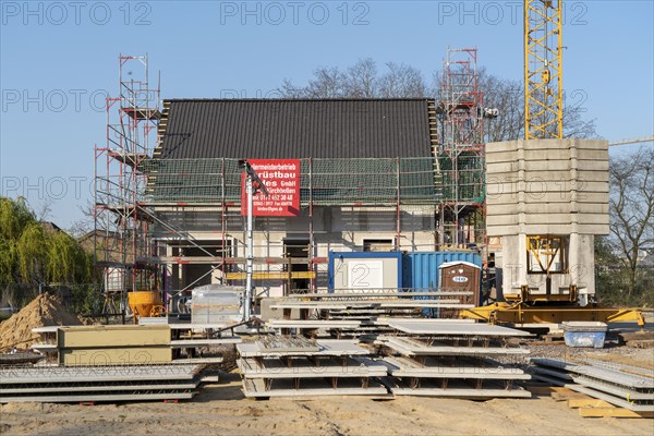 New development area, Am Schwan, in Wesel, where 70 detached and semi-detached houses are being