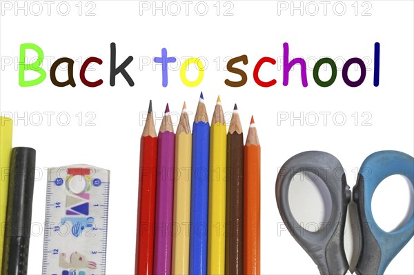 Symbolic image for the start of the new school year with English text