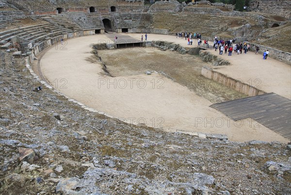 Gladiatorial arena of Circa Romano hippodrome, Merida, Extremadura, Spain, Europe