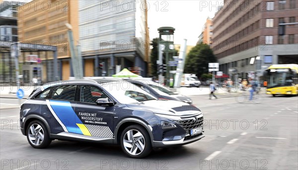 The Hyundai NEXO, a fuel cell vehicle powered by hydrogen in road traffic, Berlin, 18/08/2020