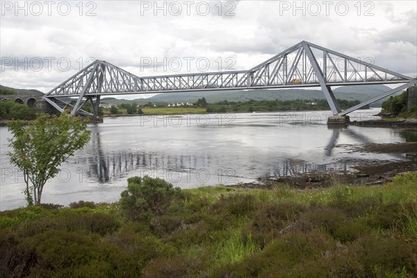 Connel Bridge crossing Loch Etive, Falls of Lora, Oban, Argyll and Bute, Scotland, UK