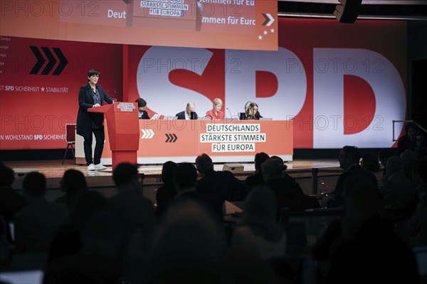 Saskia Esken, Federal Chairwoman of the SPD, recorded at the European Delegates' Conference of the