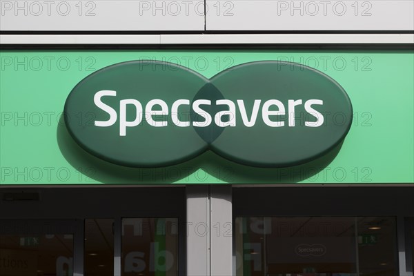 Close up Specsavers opticians shop Ipswich, Suffolk, England, UK