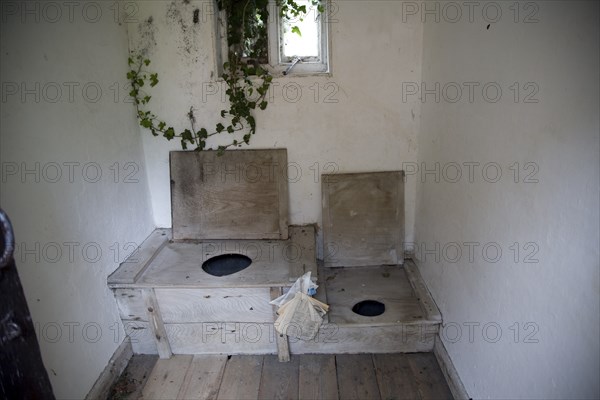 Victorian toilets, Museum of East Anglian Life, Stowmarket, Suffolk, England, UK now called the