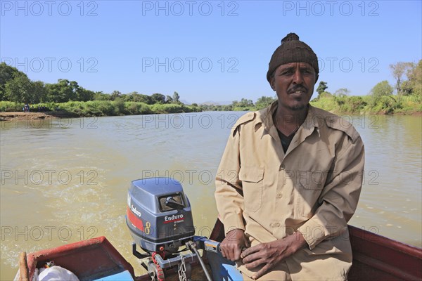 Ahamra region, boat trip to the falls of the Blue Nile, in the highlands of Abyssinia, Blue Nile,