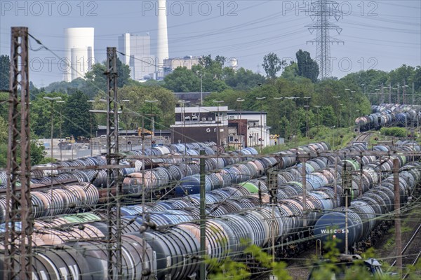 Gelsenkirchen Bismarck marshalling yard, goods trains are assembled and shunted here, tank wagons