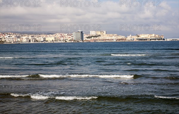 Waves of Mediterranean Sea, Melilla autonomous city state Spanish territory in north Africa, Spain,