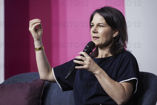 Annalena Bärbock (Alliance 90/The Greens), Federal Foreign Minister, recorded as part of a dialogue
