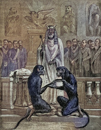 Die Opferung des Lammes während der Hochzeit der Affen From the book Der Freimaurer by Eugen