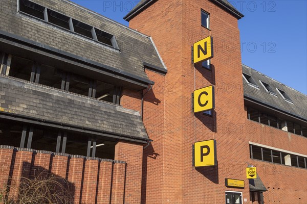 NCP sign, National Car Parks, Foundation Street, Ipswich, Suffolk, England, UK