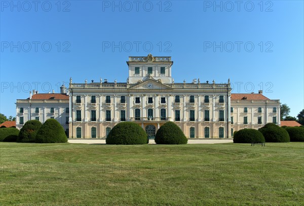 Eszterhazy Palace, also known as Eszterháza Palace or Fertöd Palace, palace view from the French