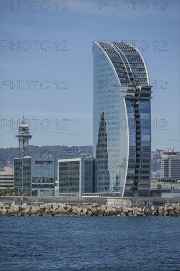 Hotel W Barcelona by Marriott, Harbour, Mediterranean Sea, Barcelona, Catalonia, Spain, Europe