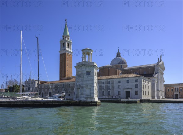 Lighthouse and Church of San Giorgio Maggiore, Venice, Metropolitan City of Venice, Italy, Europe