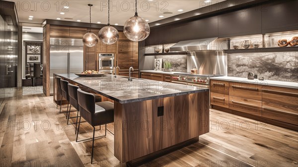 Luxurious custom residential kitchen upgrade interior, generative AI, AI generated