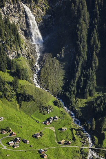Stäubifall, 100 m, Alp Aesch, Uri, Switzerland, Europe